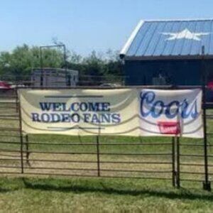 Coors‎ Welcome Rodeo Fans banner flag 2x8ft